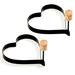 Norpro Non Stick Metal Heart Shaped Pancake / Egg Rings with Handles - 2 pack - Black