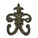 Cast Iron Fleur De Lis Double Hooks Set of 6 - 3 1/2" H x 2 5/8" W x 1"D