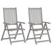 vidaXL Patio Reclining Chairs 2 pcs Gray Solid Acacia Wood - Grey