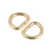 50pcs Metal D Ring 0.51"(13mm) D-Rings Buckle for Hardware DIY - Gold Tone