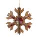 7" 3-D Faux Wood and Red Plaid Starburst Snowflake Christmas Ornament