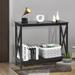 2-Tier Console X-Design Sofa Side Accent Table - 39.5" x 12" x 31.5" (L x W x H)