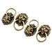 Metal Lion Head Design Drawer Cabinet Door Ring Pull Handle 4pcs - Bronze Tone - 2.6" x 1.6" x 0.6"(L*W*T)