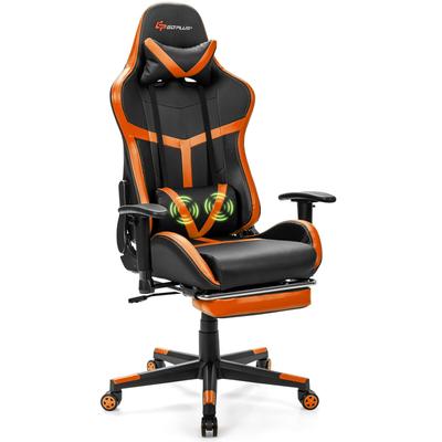 Goplus Massage Gaming Chair Reclining Racing Chair with Lumbar Support