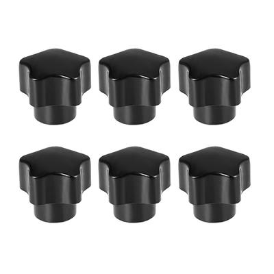 Uxcell M5 Female Thread 24mm Head Insert Star Knobs Black 6 Pack