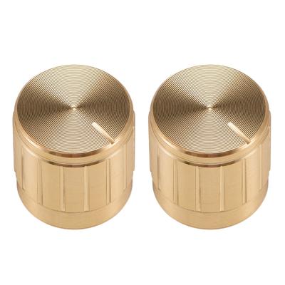 2Pcs 17x17mm Aluminium Alloy Potentiometer Rotary Knob for 6mmDia Hole - #B-2pcs-gold