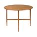42” Light Oak Beige Round Wooden Drop Leaf Dining Table