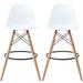 Set of 2 25" Designer Eiffel Chairs Counter Stools With Backs Side Molded Shell Kitchen Office Dining Dowel Bar Patio