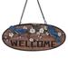 12" Hanging Welcome Sign with Bluebirds and Flowers