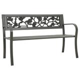 vidaXL Patio Bench 49.2" Steel Gray