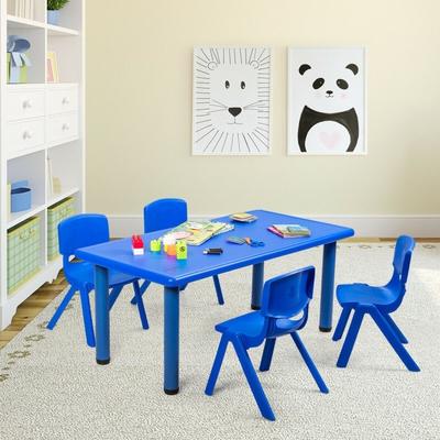 Kids Plastic Rectangular Learn and Play Table - 47" x 23.5" x 19.5" (L x W x H)