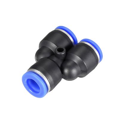 5pcs Push To Connect Fittings Y Type 10 mm or 25/64" od Tube Fittings - Black,Blue - 25/64" 5pcs