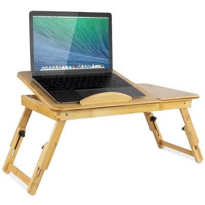 Mount-It! Laptop Bed Tray with Tilting Top and Pullout Storage Drawer & Adjustable Breakfast Table with Foldable Design