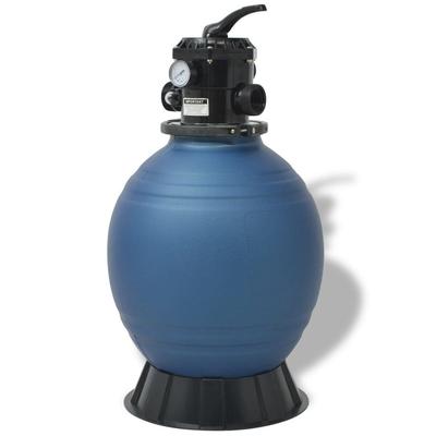 vidaXL Pool Sand Filter with 6 Position Valve Blue 18 inch