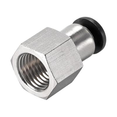 Push to Connect Tube Fitting Adapter 6mm OD x 1/4 NPT Straight Connecter - Silver Tone,Black