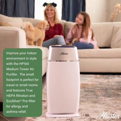 Hunter EcoSilver True HEPA Medium Tower Air Purifier