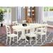 East West Furniture Dining Table Set- an Oval Wooden Table and Dining Chairs, Linen White(Pieces Options)