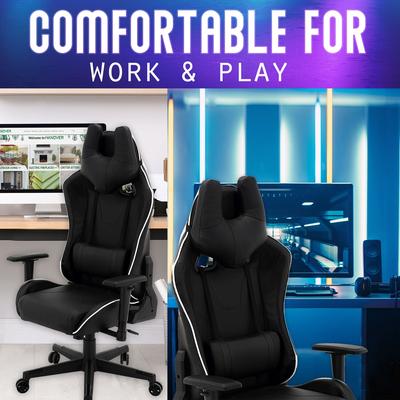 Hanover Commando Ergonomic Gaming Chair in Black and White
