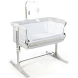 Gymax Portable Baby Bed Side Crib Height Adjustable W/ Music Box & - See Details