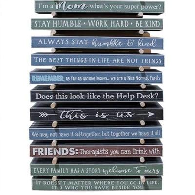 Sayings Block Asstd. - 0.5"D x 15.75"W x 1.5"H