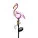 Set of 2 Pink Tropical Flamingo Solar Stakes