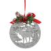 4.25" Silver Glitter Moose 2-D Cut-Out Silhouette Christmas Ornament