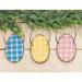 Buffalo Check Distressed Wooden Egg Ornament 3 Asstd. - 6.00" H x 0.75" W x 2.75" L