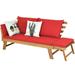 Adjustable Patio Convertible Sofa with Thick Cushion - 78" x 29.5" x 29.5" (L x W x H)