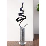 Statements2000 Modern Metal Sculpture Indoor Outdoor Garden Art Decor by Jon Allen - Perfect Moment with Silver Base