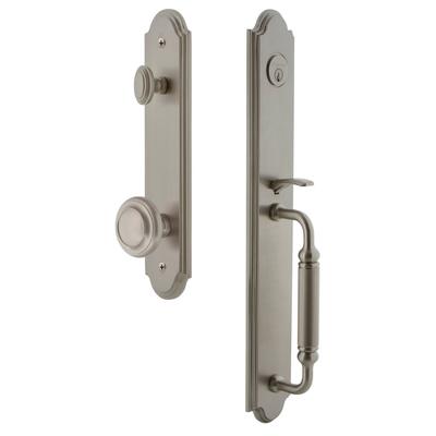 Grandeur Arc Solid Brass Rose Dummy Full Plate "C" Grip Handleset with