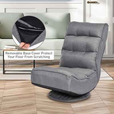 360-Degree Swivel Folding Floor Gaming Chair with Adjustable Backrest - 23" (L) x 29.5" (W) x 32.5" (H)
