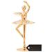 Matashi Home Decorative Showpiece 24K Gold Plated Crystal Studded Ballerina with Arm Up Figurine