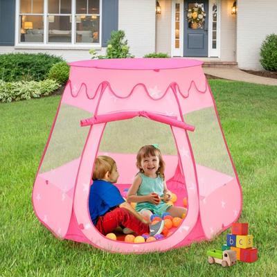 Pink Portable Kid Play House Play Tent with 100 Balls - 33.5" x 33.5" x 39.5"
