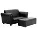Children's 2-Seater Sofa with Ottoman for Lounge and Play - 32.5" x 16.5" x 16"