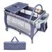 Gymax Portable Foldable Baby Playard Playpen Nursery Center w/ - 40'' x 28.5'' x 41''(L x W x H)