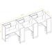 Modular Office Desk Furniture 67H 3pack Inline Unpowered Cubicles