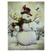 LED SnowmanBird Friends Christmas Canvas Wall Art 15.75" x 11.75"