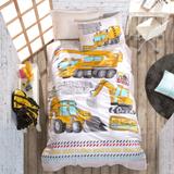 SUSSEXHOME Building White Twin Size Duvet Cover Set | Yellow
