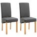 vidaXL Dining Chairs 2 pcs Gray Fabric