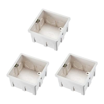 Wall Switch Box Deep Case Recessed Mount 86 Type Single Gang 3pcs - White - 86 Type 49mm Depth, 3pcs