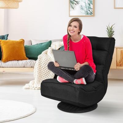 360-Degree Swivel Folding Floor Gaming Chair with Adjustable Backrest - 23" (L) x 29.5" (W) x 32.5" (H)