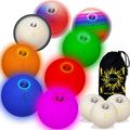 Flames 'N Games Pro LED Glow Juggling Balls - 3x UV Ultra Bright Battery Powered Glow LED Juggling Ball Set with Drawstring Travel Bag. (Slow Fade)