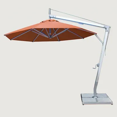 Bambrella Santa Ana Round Side Wind Aluminum Cantilever Umbrella With Base