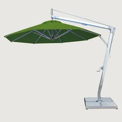 Bambrella Santa Ana Round Side Wind Aluminum Cantilever Umbrella With Base