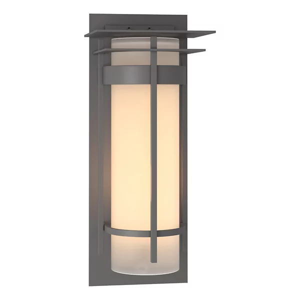 Hubbardton Forge Banded Coastal Outdoor Wall Sconce with Top Plate