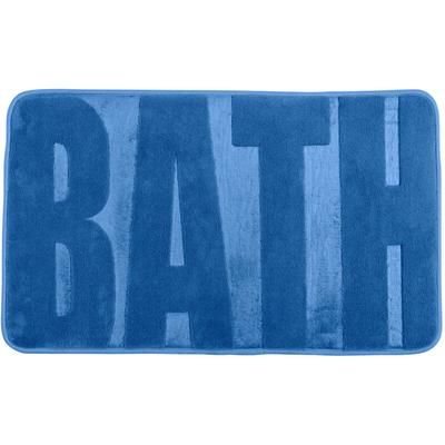 Badteppich Memory Foam Bath, Fjord Blue, 50 x 80 cm, Blau, Polyester blau, Polyurethan , Kunststoff