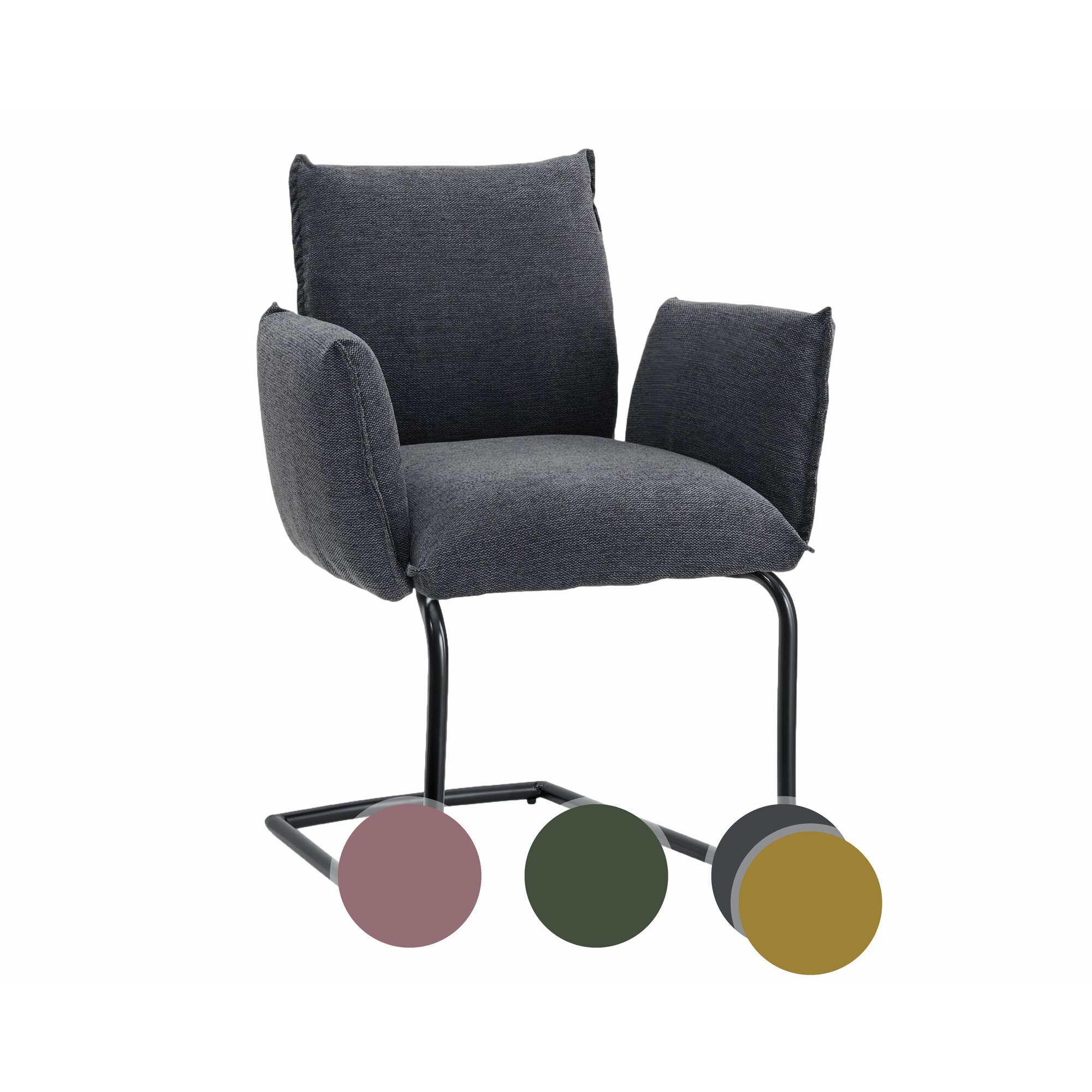 designline »SIT DOWN« Polsterstuhl Swing mit Armlehnen / senfgelb