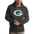 Men's Antigua Charcoal Green Bay Packers Victory Pullover Hoodie