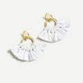 J. Crew Jewelry | J Crew Fabric Fan Earrings (White) | Color: Gold/White | Size: Os