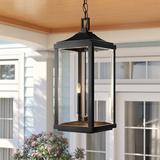 Sol 72 Outdoor™ Charleston 3 -Bulb 23.75" H Outdoor Hanging Lantern Glass/Aluminium/Metal in Black | 23.75 H x 9.5 W x 9.5 D in | Wayfair